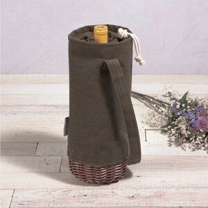 Picnic Time Elegant Brown Wine Bottle Basket Malbec